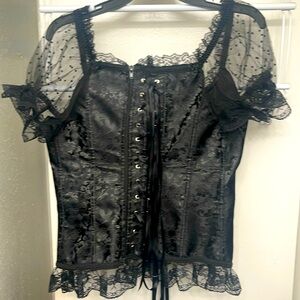 Renaissance princess corset, black, size 3X